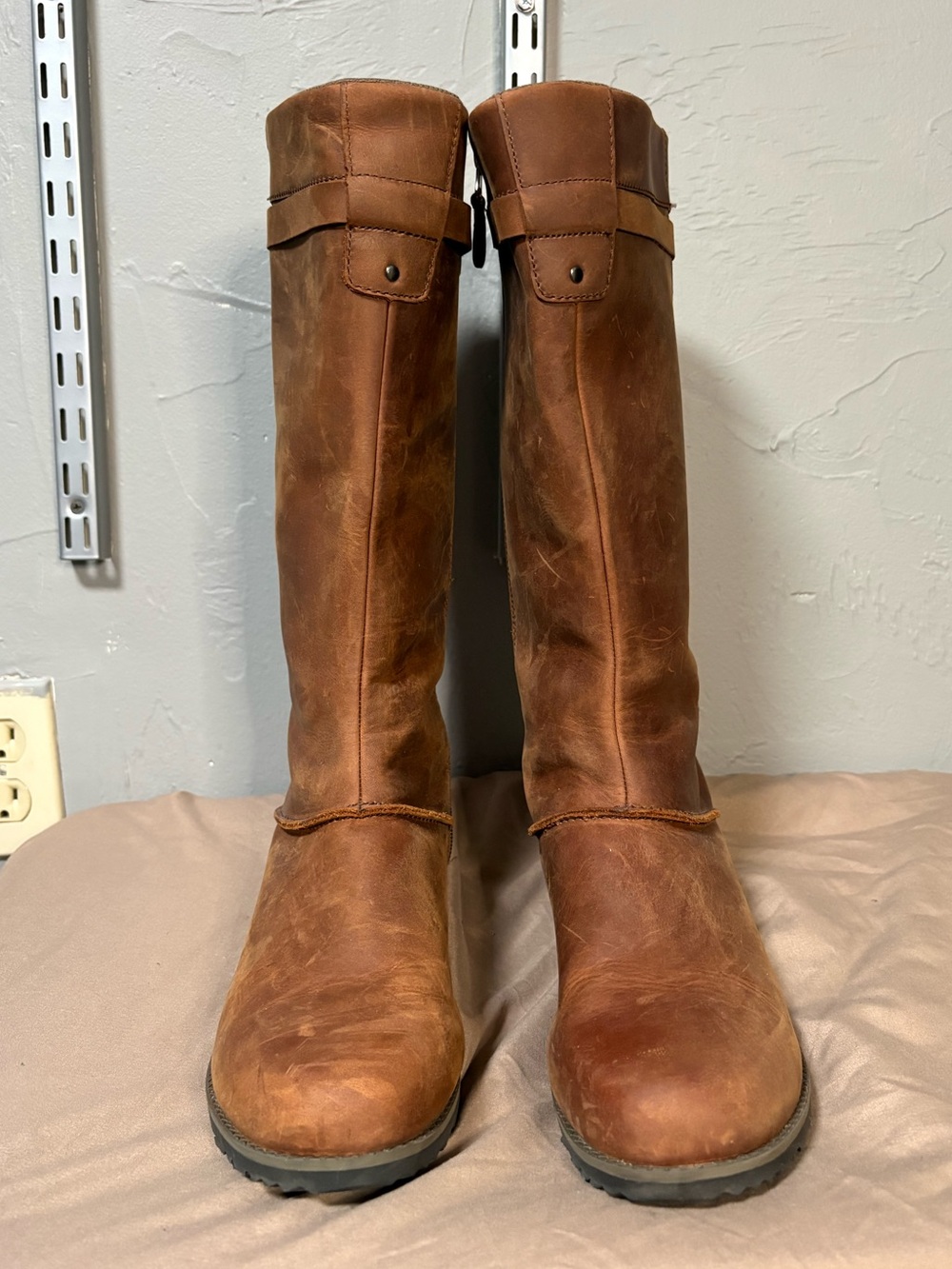 Eddie Bauer Chestnut Leather Tall Pull-On Boots